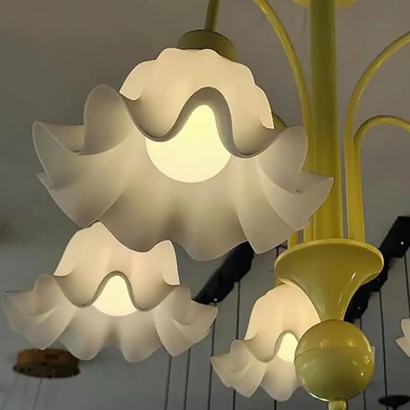 【CCA】Pantalla de lámpara de acrílico E27 con forma de campana de orquídea, piezas de repuesto para lámpara colgante, nueva