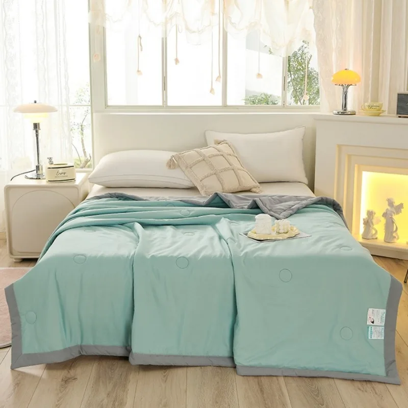 

2025 new class a summer quilt washed cotton summer cool quilt single dormitory air conditioner quilt machine washable in summer