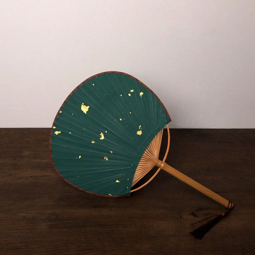 Classical Vintage Hand Painted Fan with Tassels Paper Blank Hand Fan Bamboo Handle Chinese Style DIY Fan Summer