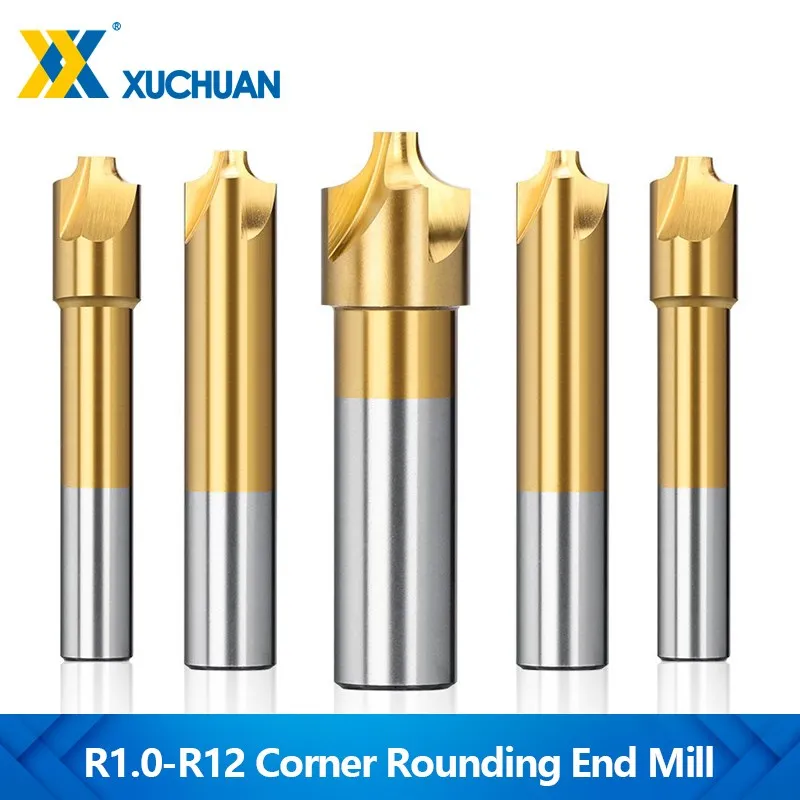 

End Mill R1.0-R12 HSS Radius Milling Cutter TiN Coated Corner Rounding End Mill CNC Router Bit Milling Tool