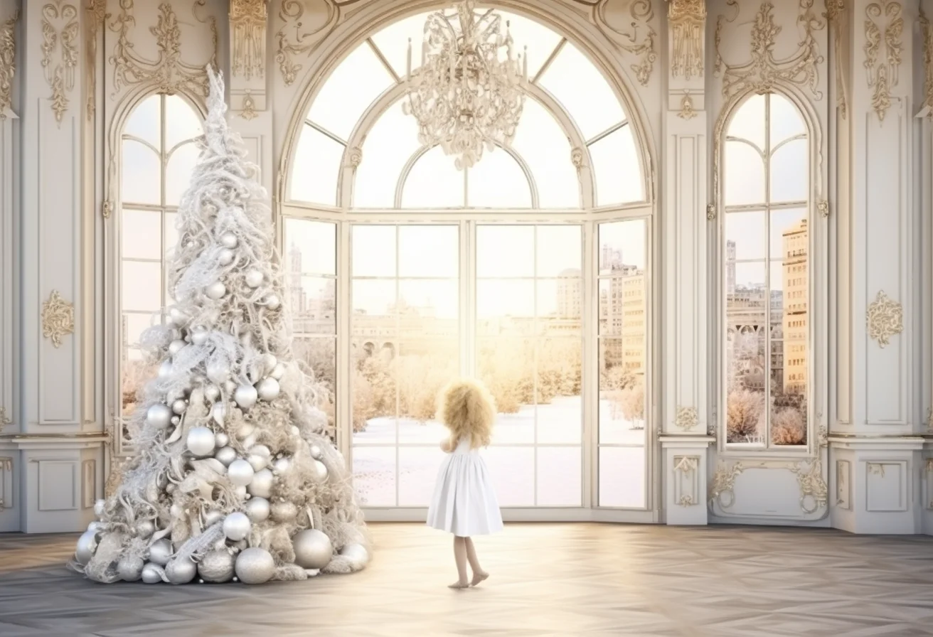 Christmas Tree Castle Room Backdrops Kids Adult Photography Props Child Baby Photocall Decors Xmas Forest Living Room Background