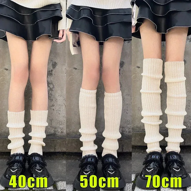 

40-70cm Knitted Lolita Leg Warmers Women Girls Socks Autumn Winter Wool Foot Cover Arm Warmer Y2K Crochet Heap Socks Boot Cuffs