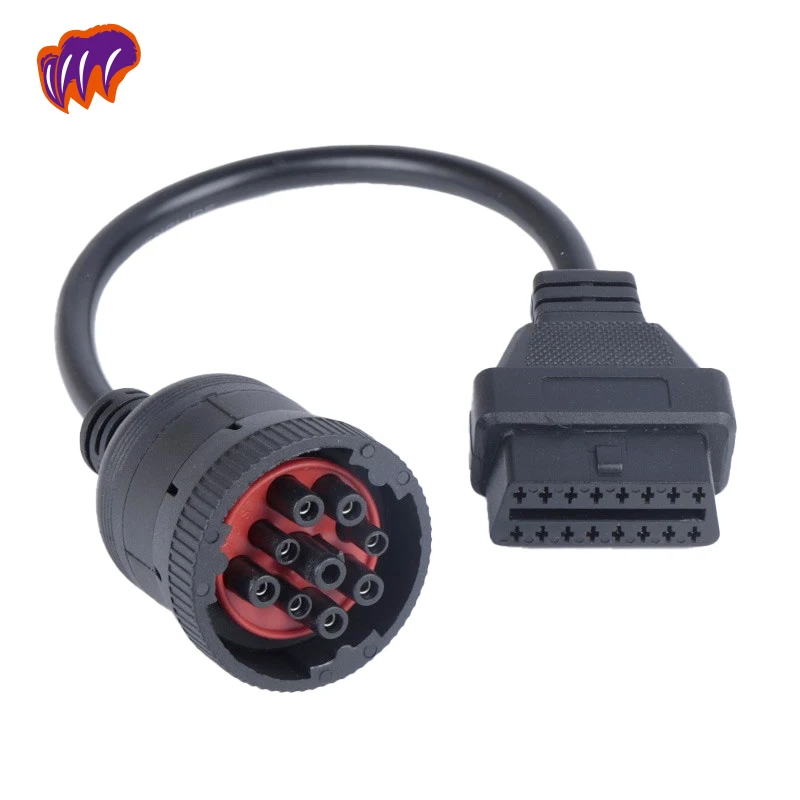 

Diagnostic Scanner Adapter 9 Pin to 16 Pin OBD2 Truck Diagnostic Scanner Cable Adapter For Cummins Engine 9 Pin to 16 Pin OBDII