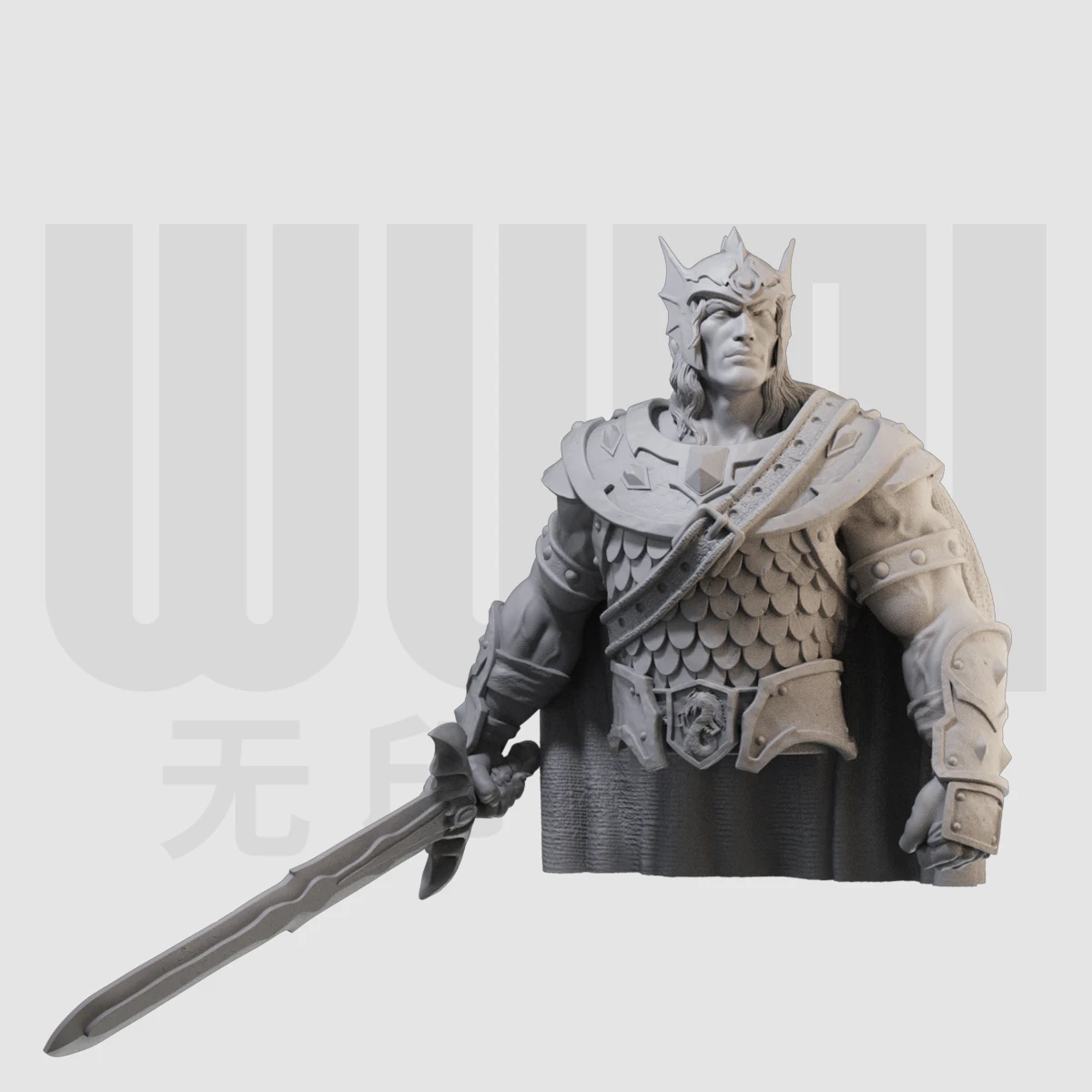 

1/10 human warrior bust GK resin white mold hand model