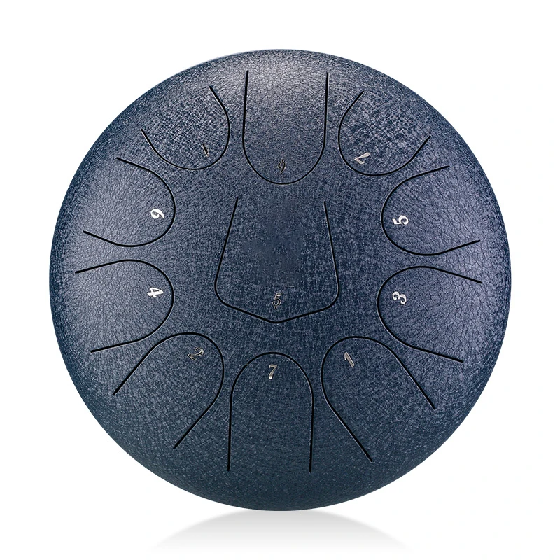 HLURU Music Drum 11 Note D Tone Glucophone Steel Tongue Drum 10 Inch 11 Note Ethereal Drum Yoga Meditation Percussion Instrument