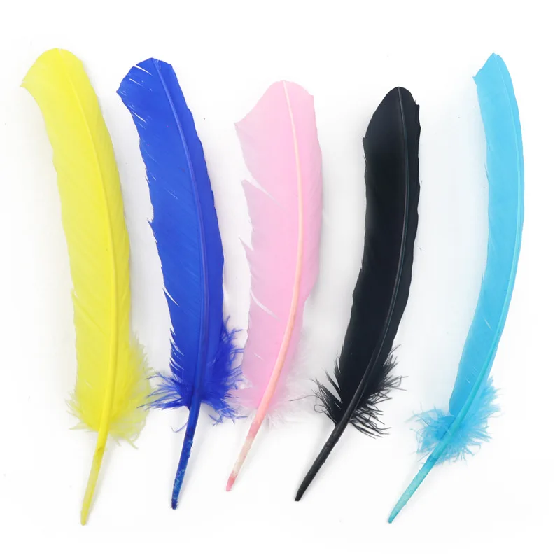 

10-12inch Metallic Gold Rooster Turkey Feather for Halloween Party Outfits Metallic Feathers Handmade Projects 10/30/50Pcs