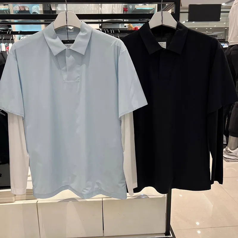 

2026 Spring Summer Men Golf Long Sleeve Shirt Cool Feeling Lapel Casual Sports Versatile Breathable Sunscreen Golf Outdoor Wear