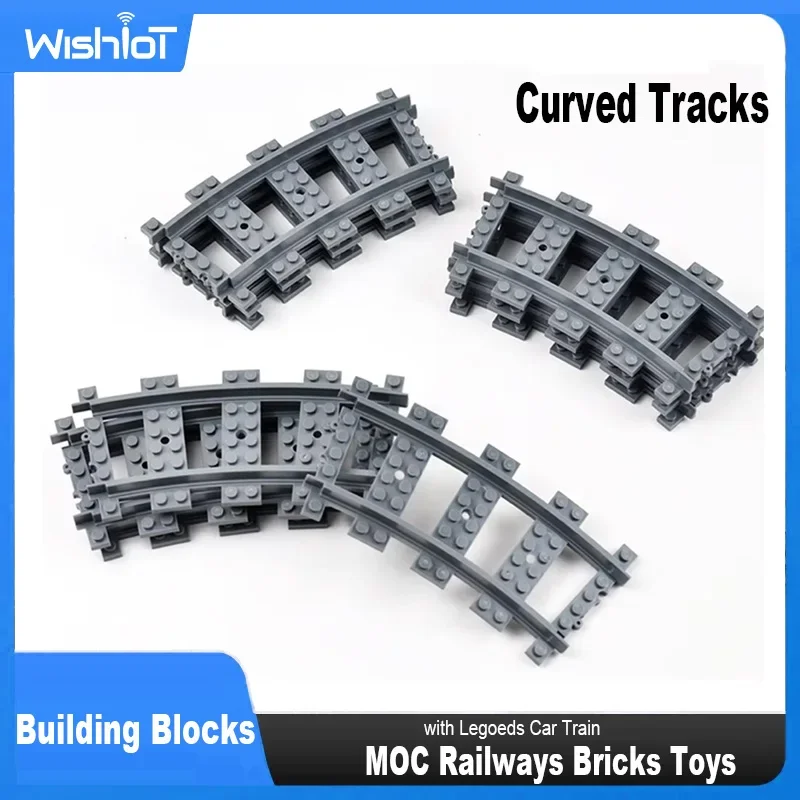 Building Blocks City Trains Tracks Soft Straight Curved Cross Rails Remote Control Furcal Tracks MOC Creative Railways Toys