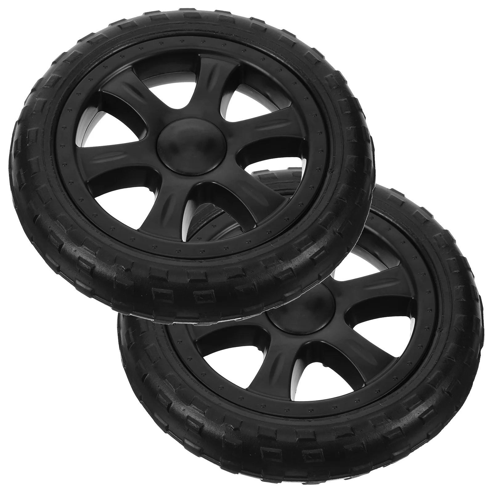 

2 Pcs Shopping Cart Wheels Grocery Trolley Rolling Foldable Heavy Duty Push Two Wheeler Plastic