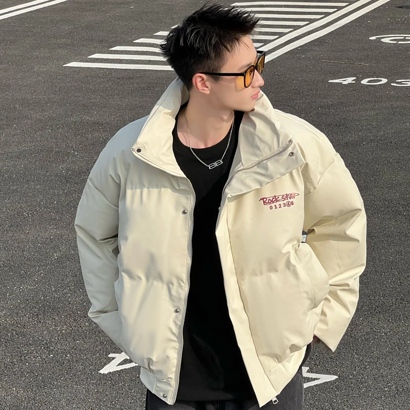 

Утепленная мужская зимняя куртка из американской искусственной кожи и хлопка с воротником-стойкой, ветрозащитная, водонепроницаемая