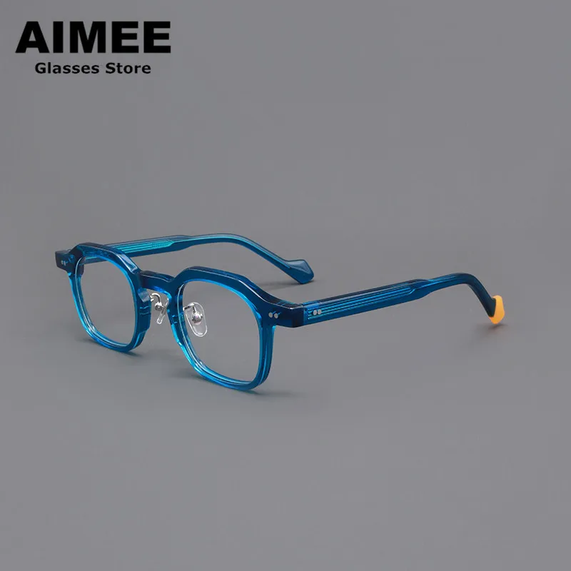 Japanese Handmade Designer Acetate Glasses Frame Square Prescription Eyeglasses Men Women Fashion Optical Myopia Reading Eyewear