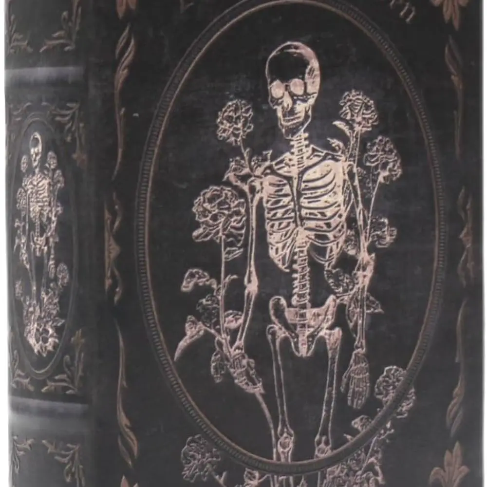 

Винтажная шкатулка для безделушек в стиле книг с тиснением черепа на Хэллоуин, хранилище в готическом стиле, искусственная книжная шкатулка, 24A-002