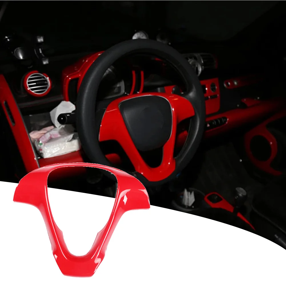 Marco decorativo para volante de coche, accesorios adhesivos para Mercedes Smart Fortwo 451, 2009-2015