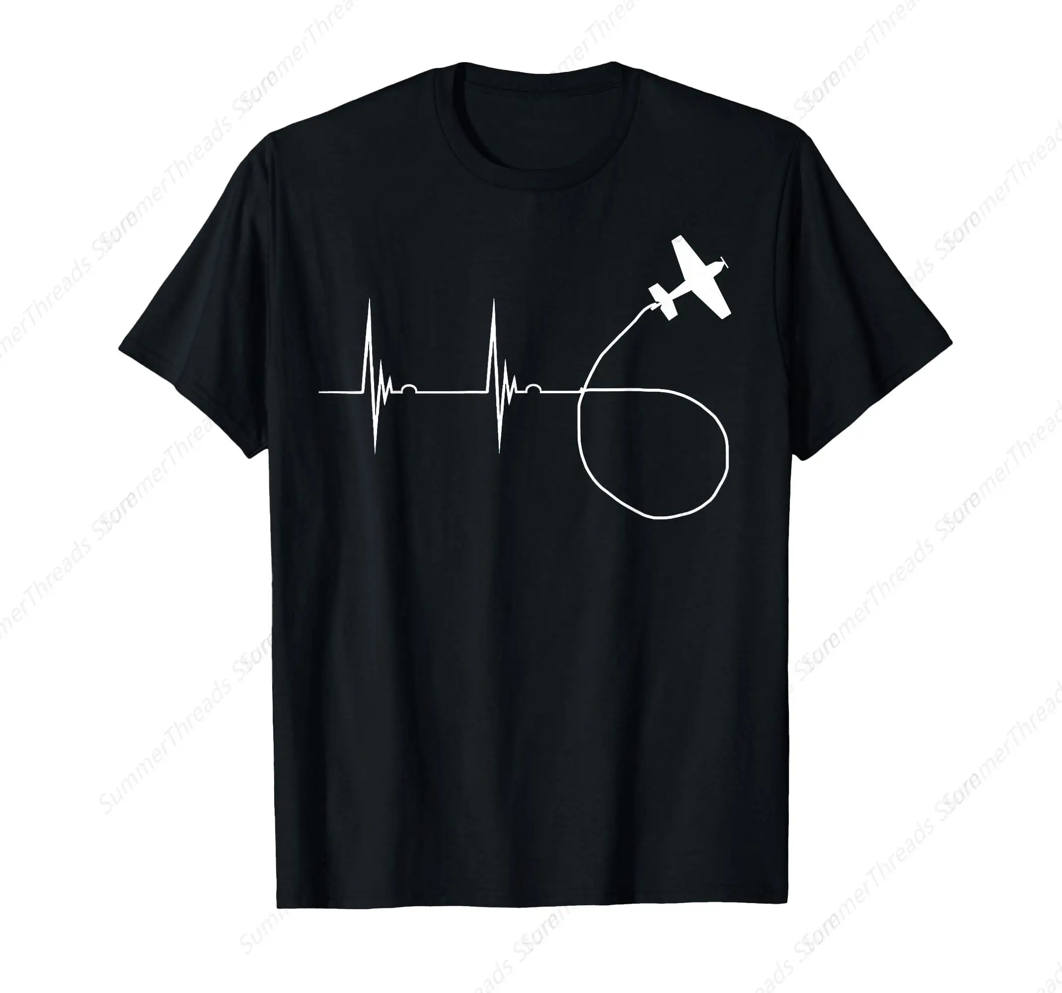 Aerobatic Heartbeat Pulse Biplane EKG Pulseline Airshow T-Shirt