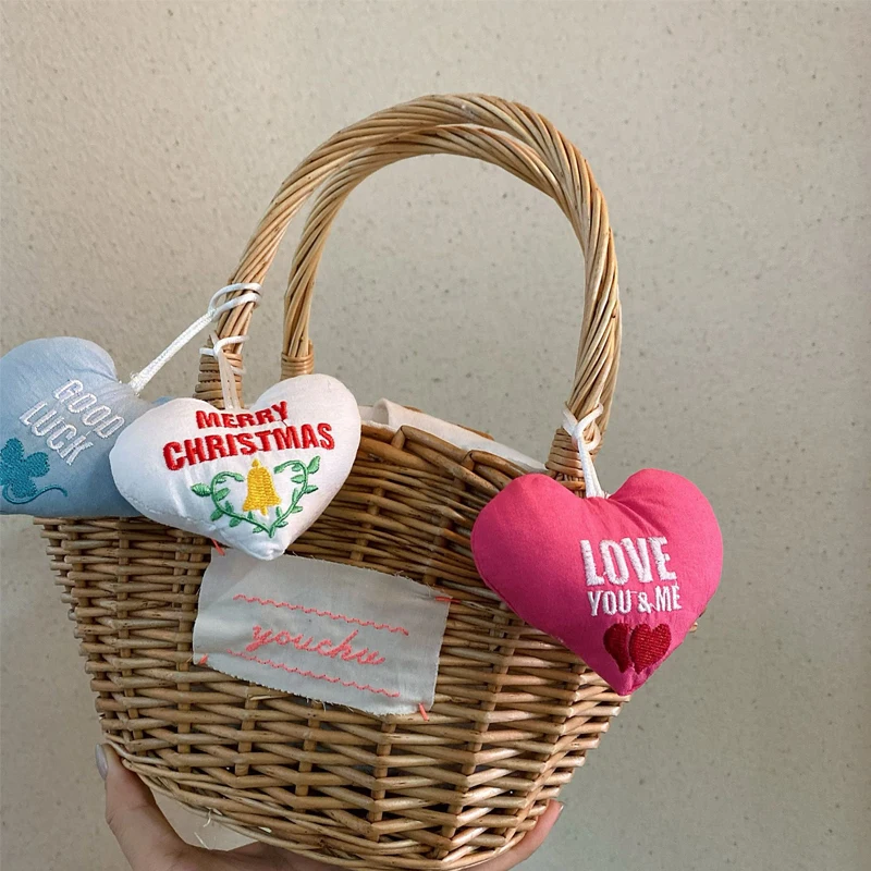 

Набор подвесок для женской сумки из 2 предметов, корейские буквы, цветы, вышивка, милая милая сумка, аксессуары, кавайный многофункциональный брелок