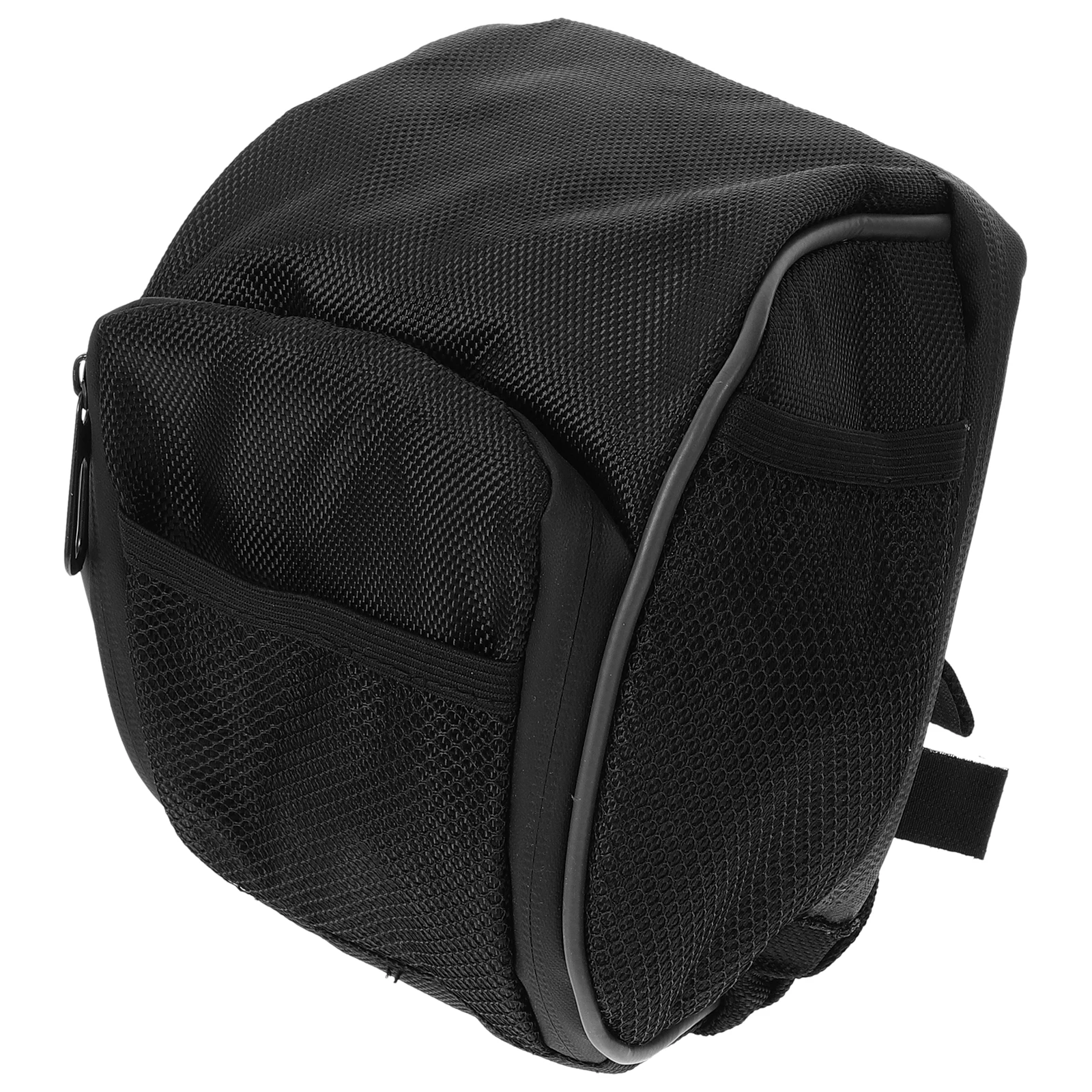 

Portable Bicycle Handlebar Bag Saddle Bags Cycling Front Bag-black Large Capacity Nylon Zippered Two Side Mesh Fits Most Bikes