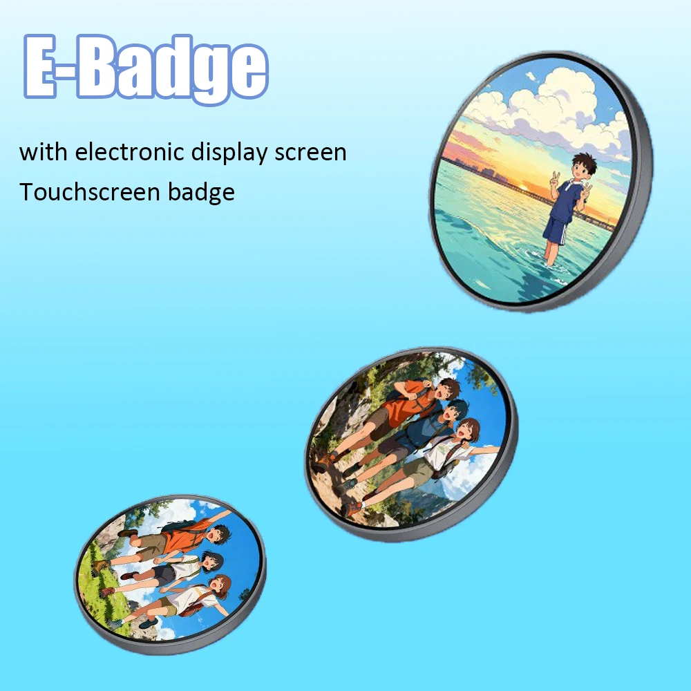 L8 شارة إلكترونية شاشة عرض LED زر شاشة قابلة للمس بلوتوث توصيل شارة التطبيق لمحبي أوتاكو هدايا أبيض رمادي #2