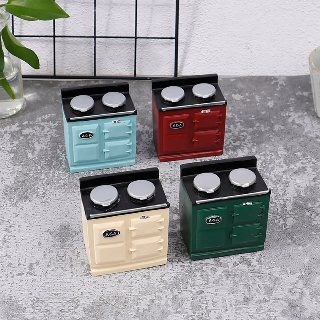 KKZ-1:12 ドールハウス ミニチュア ミニガスストーブ シミュレーションモデル ドールハウス キッチン家具 装飾アクセサリー ブルー
