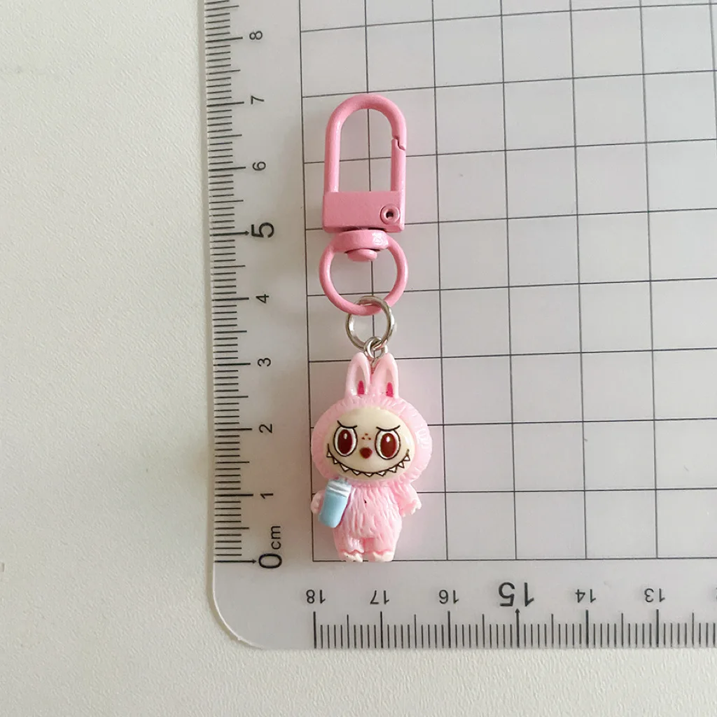 Cartoon Labubu Little Sheep Keychain Pendant Cute Labubu Water Cup Doll Bag Car Keyring Accessories Festival Gift Friends Women