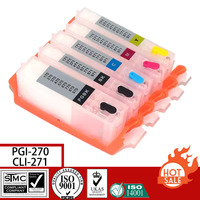 Compatible Empty Refillable Ink Cartridge for Canon PGI270 CLI271 270 271 with Auto Reset chip suit For Canon PIXMA MG5720