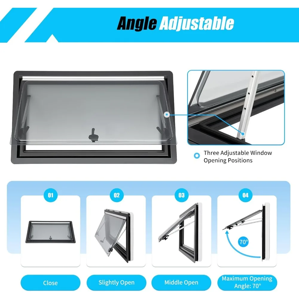 نافذة بديلة RV واسعة × 20 طويلة للاستخدام في الخروج وشاحنة الطعام