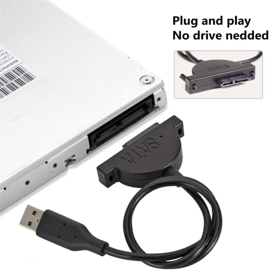 Grwibeou-Mini SATA II Adaptador para Laptop, USB 2.0 para 7 + 6, 13Pin, conversor de parafusos de cabo, CD, DVD ROM Slimline