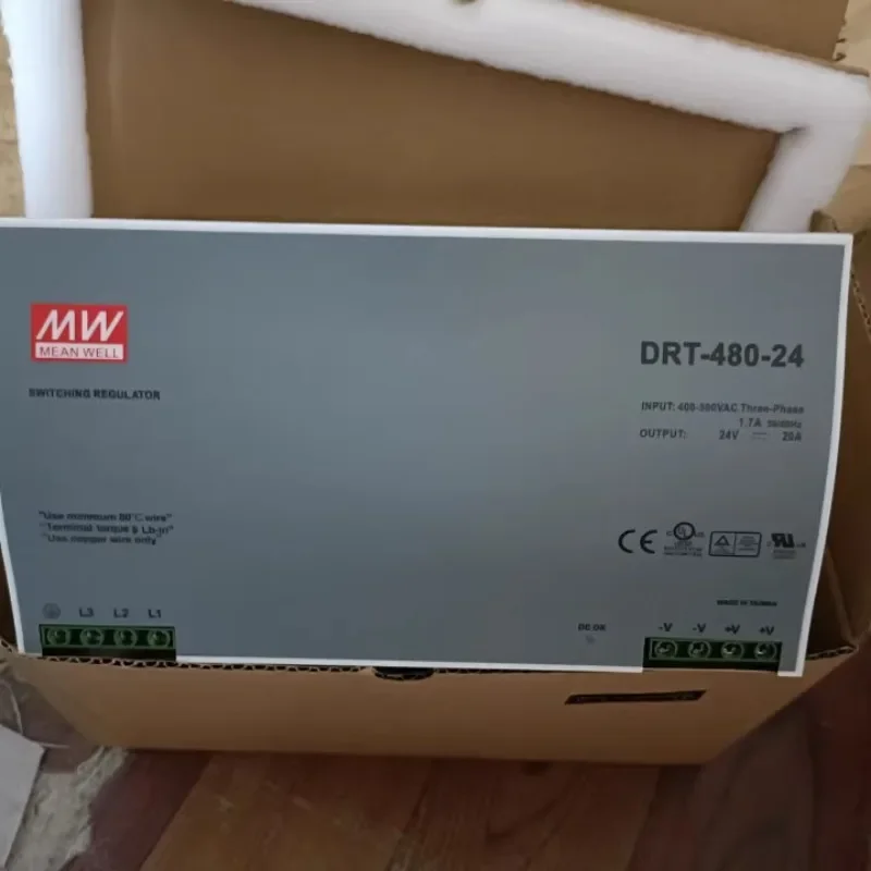 Mingwei ثلاث مراحل الصناعية 380 فولت تحويل التيار الكهربائي نوع المسار DRT480-24 المدخلات 24V20A