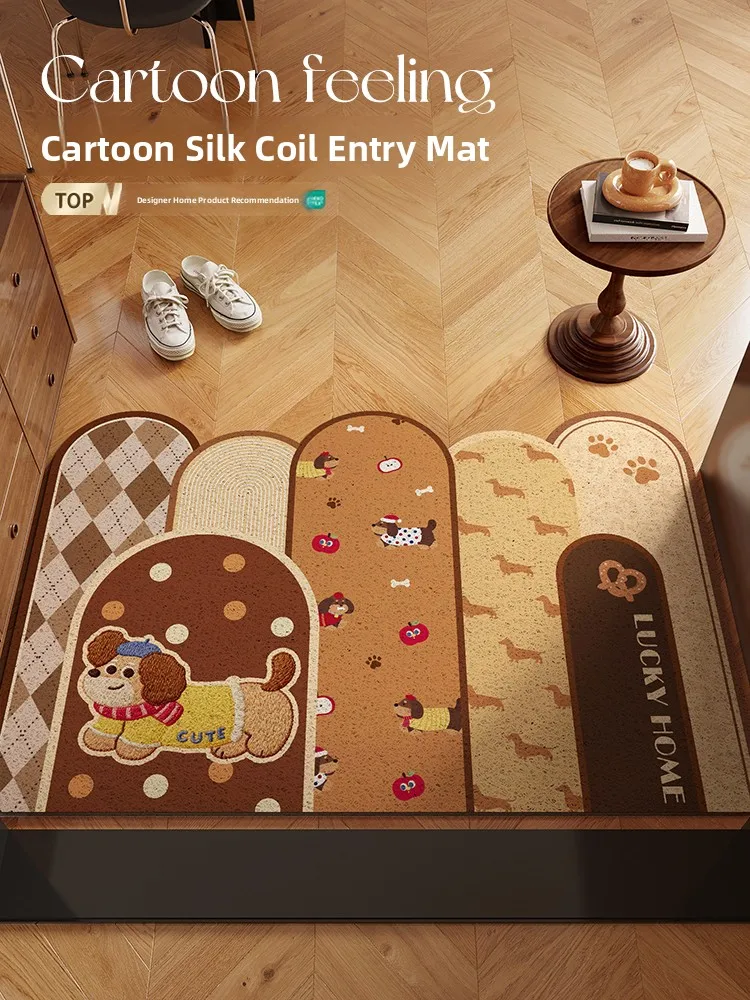 

Cartoon Dog Door Mat Home Entrance Anti-Slip Dust Removal Carpet Cuttable Modern Sle Indoor Outdoor Mat hine Waable