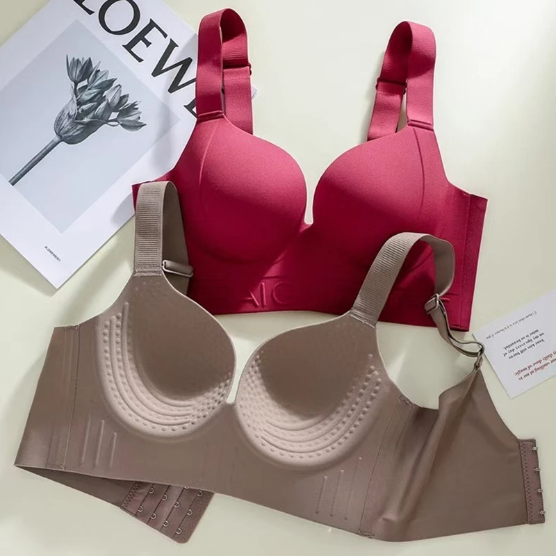 Thin Women's Underwear Large Breasts, Small Size, No Steel Rings, Adjustable Upper Support, Anti-sagging Bra Backless Bra