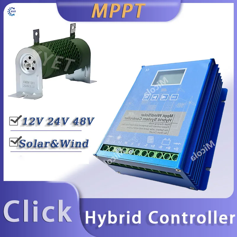 2KW 4KW 5KW 6KW 7KW 8KW 12V 24V 48VHybrid Wind Power Solar Charge Controller MPPT Regulator for Wind turbine PV Charging Battery