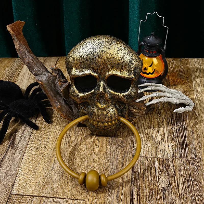 Halloween Horror Doorbell Ghost Festival Skeleton Tricky Toy Haunted House Party Supplies Luminous Pumpkin Skull Door Hanging