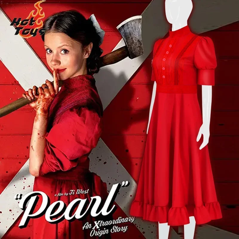 진주 코스프레 판타지아 의상 성인 여성을위한 변장 소녀 빨간 드레스 판타지 여성 의상 할로윈 카니발 파티 의류