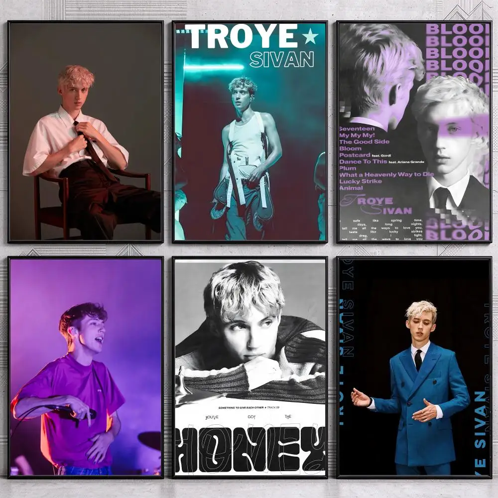 Collector Iconic Live Artist Concert Portrait Troye Sivan Poster Modern Wall Art Bedroom Living Room Print Unframed