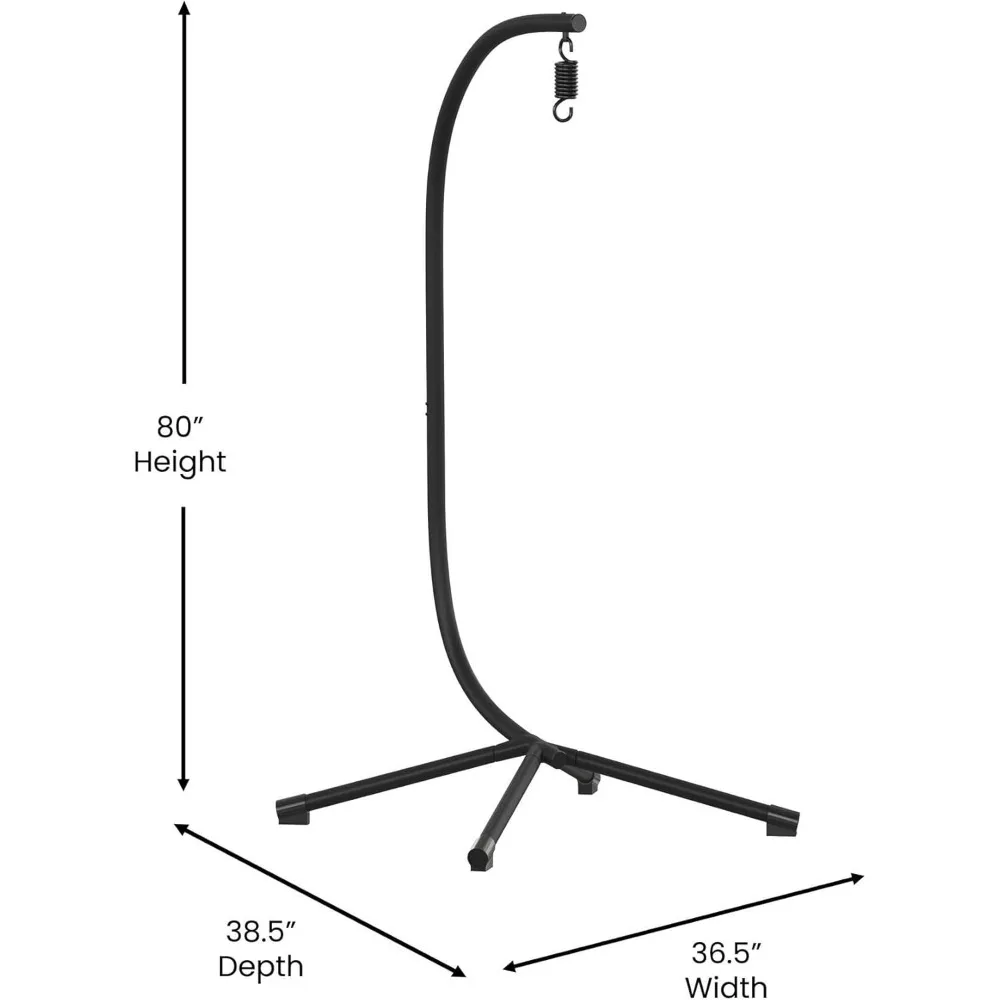 Kommerzieller Allwetter-Hänge sessel mit C-Ständer-Hochleistungsstahl-Offset-Basis inklusive Hardware-360-Grad-Drehung