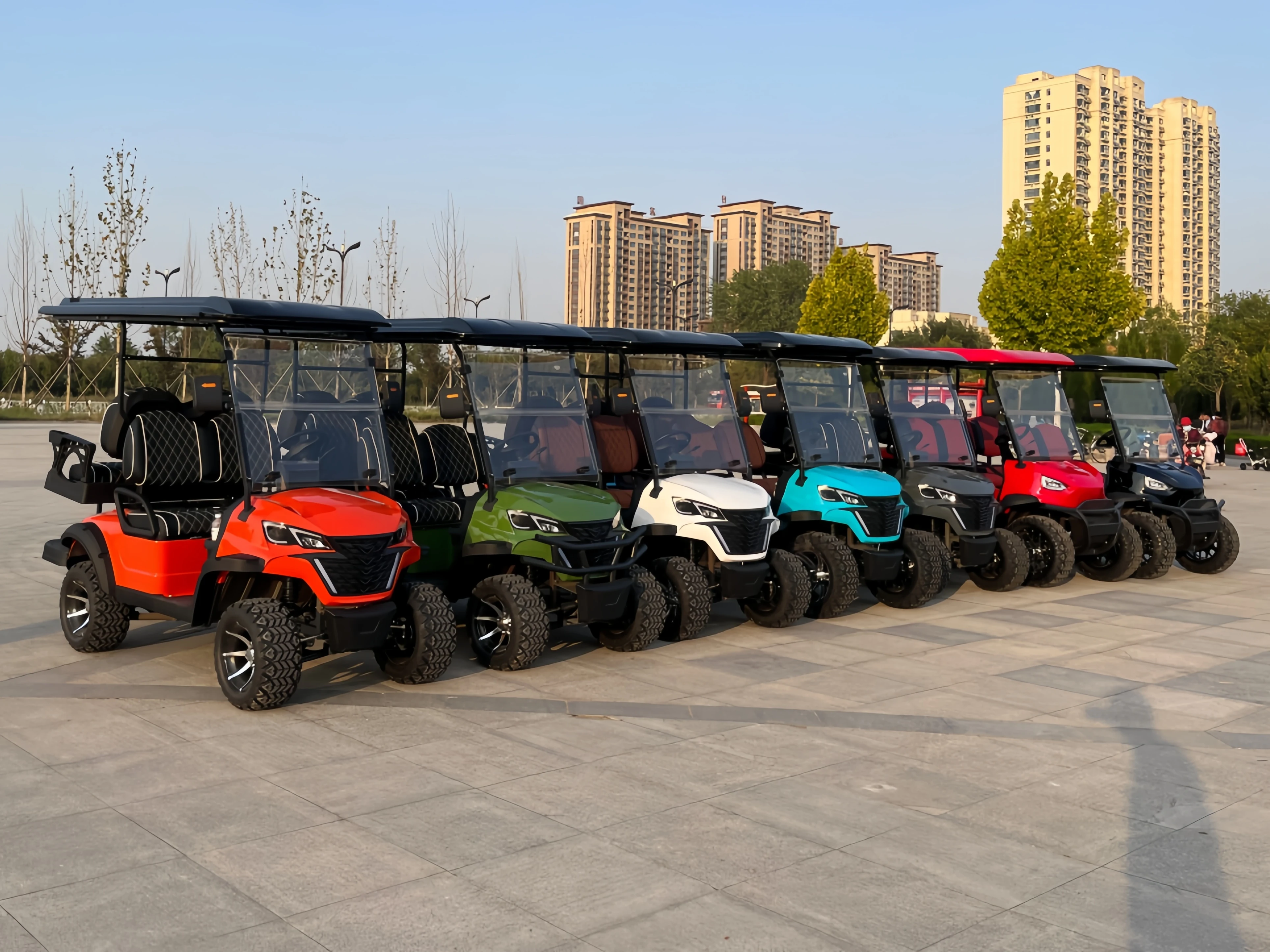 factory supply 4 wheel beautiful green color speed 2 seats electric controller golf cart scooter golf cart