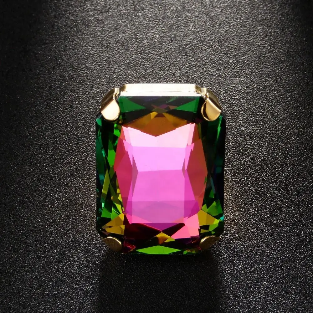 Rectangle Shape Rectangle Rhinestone Ring Rhinestone Crystal Adjustable Size Adjustable Crystal Ring Exaggerated Giant
