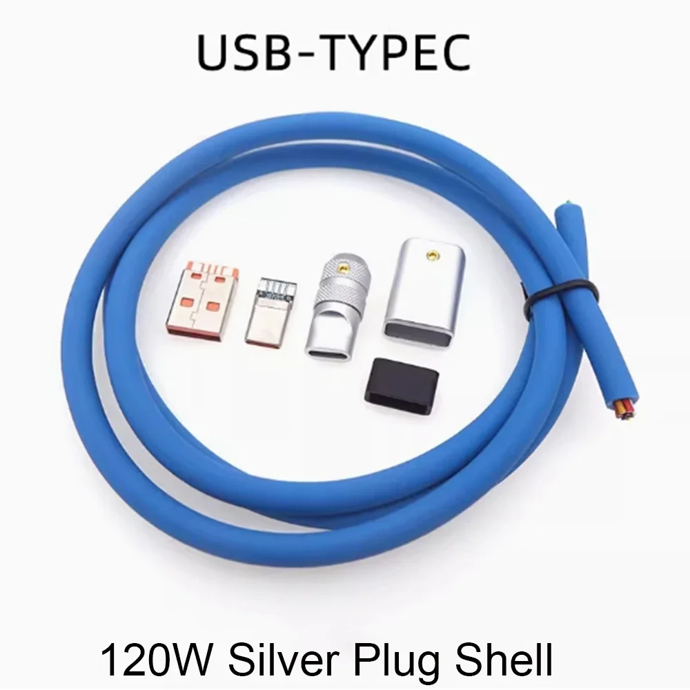 

Силиконовый кабель для передачи данных TYPE-C PD, USB-разъем для быстрой зарядки, корпус, высокотемпературный DIY, совместимый с аксессуарами Apple Huawei