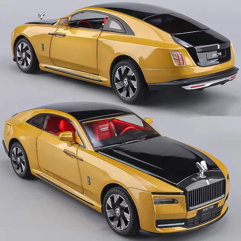 Rolls Royces Spectre-modelo de coche Luxy de aleación de Metal fundido a presión, vehículos de coche de nueva energía, modelo de sonido y luz,