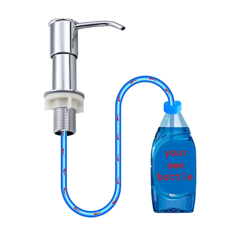 Useful Kitchen Sink Liquid Soap Dispenser With Long Soft Tube Durable Plastic Pump Household Tools