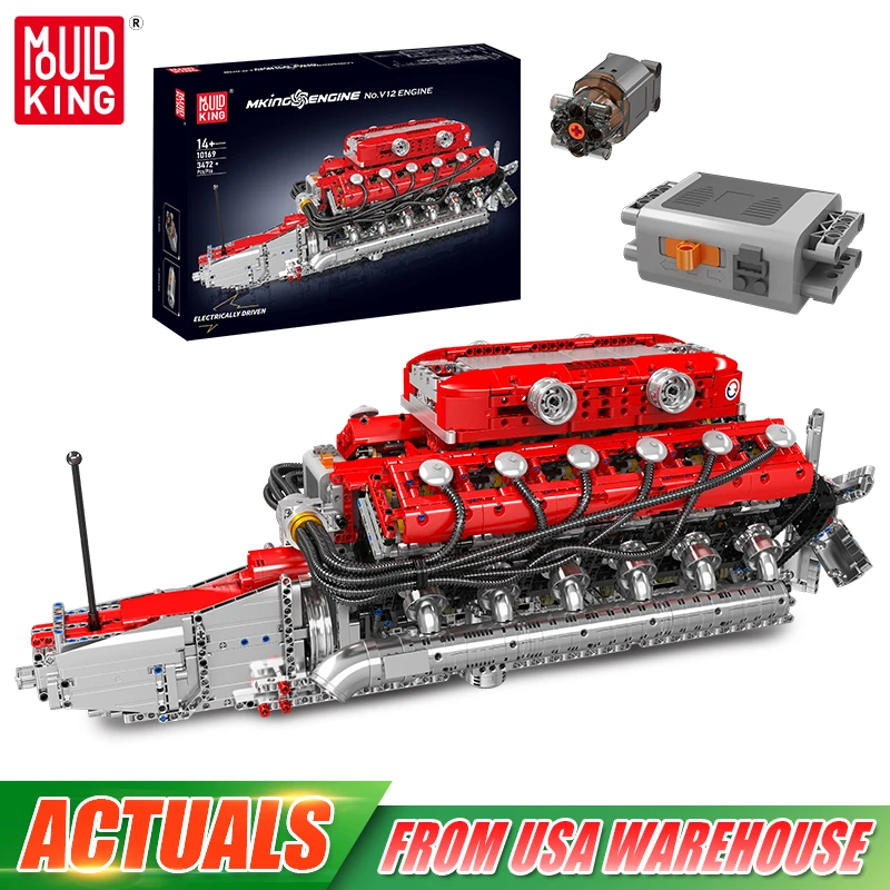 Mould King 10169 The Speed Car V12 motor de bloques de construcción técnico motor de coche juguetes montaje motor ladrillo juego niños regalo de Navidad