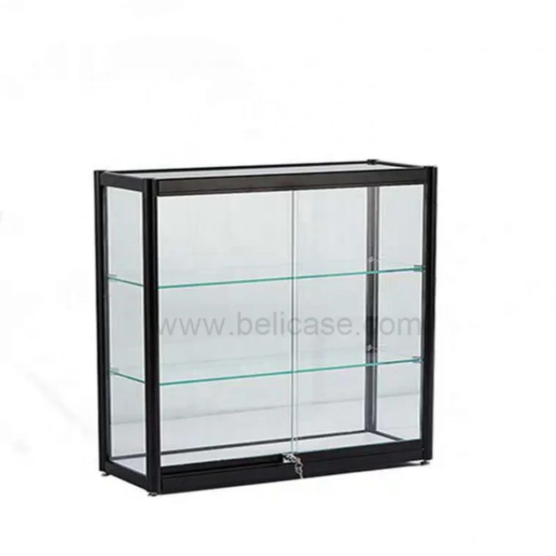 (Customized) small display retail shop cheap price glass display cabinet display showcase with lock