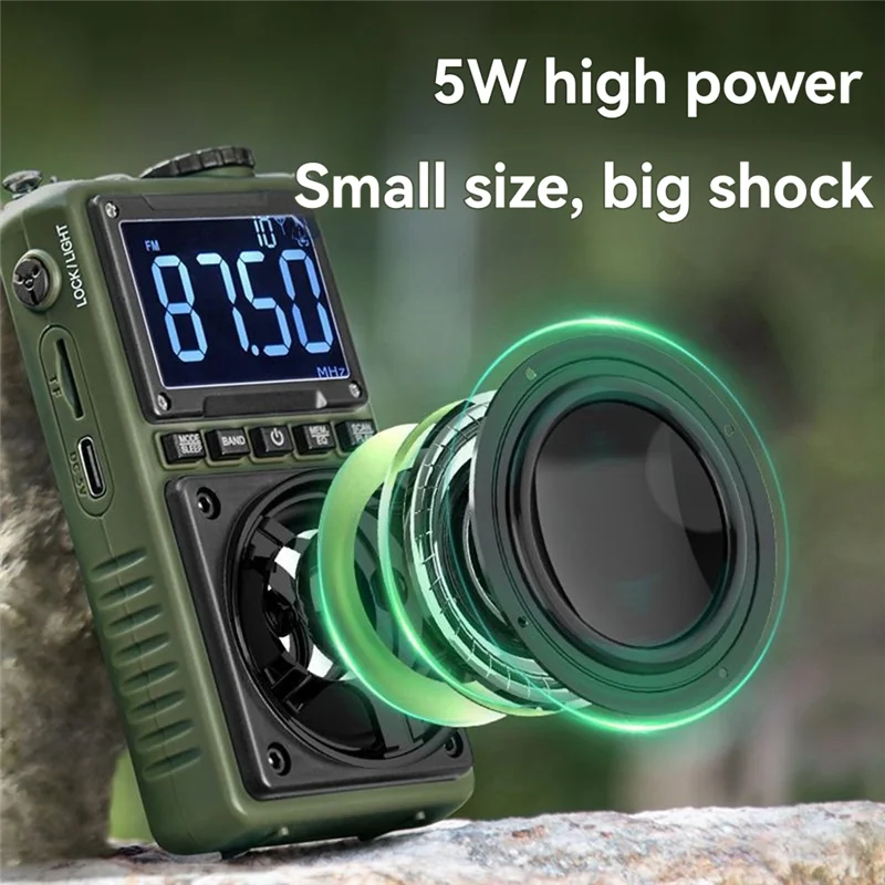 ABGI-Mini rádio portátil multifuncional AM/FM portátil de bolso Bluetooth digital para idosos cartão de banda completa