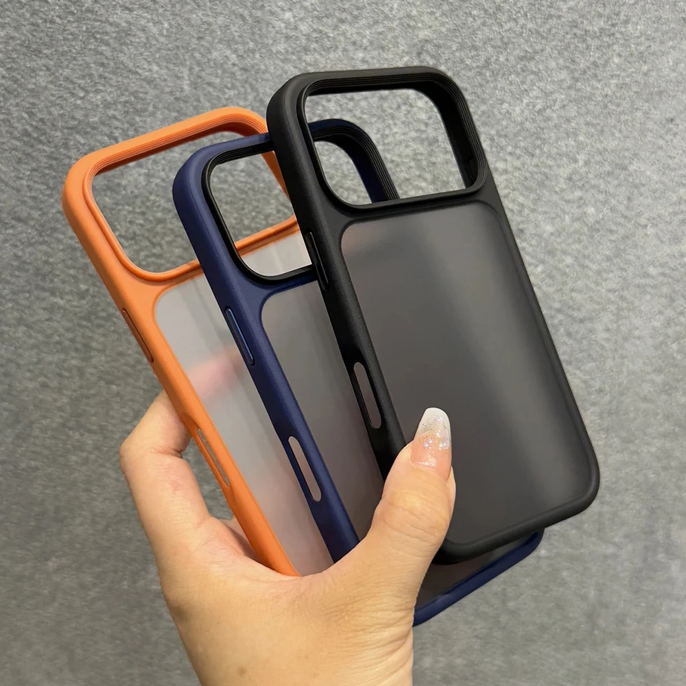 Luxuriöse neue Handyhülle mit Metallknöpfen, matt-transparent, für iPhone 18 17 Pro Max 18Pro 17Pro, Air Skin Feel, stoßfester Bumper, durchsichtige Abdeckung – Detail 4