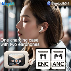MZYMI H12 Pro Wireless Earphone Dual Earbuds Touch Screen Headset ANC+ENC Noise Cancelling In Ear Bluetooth5.4 Headphone