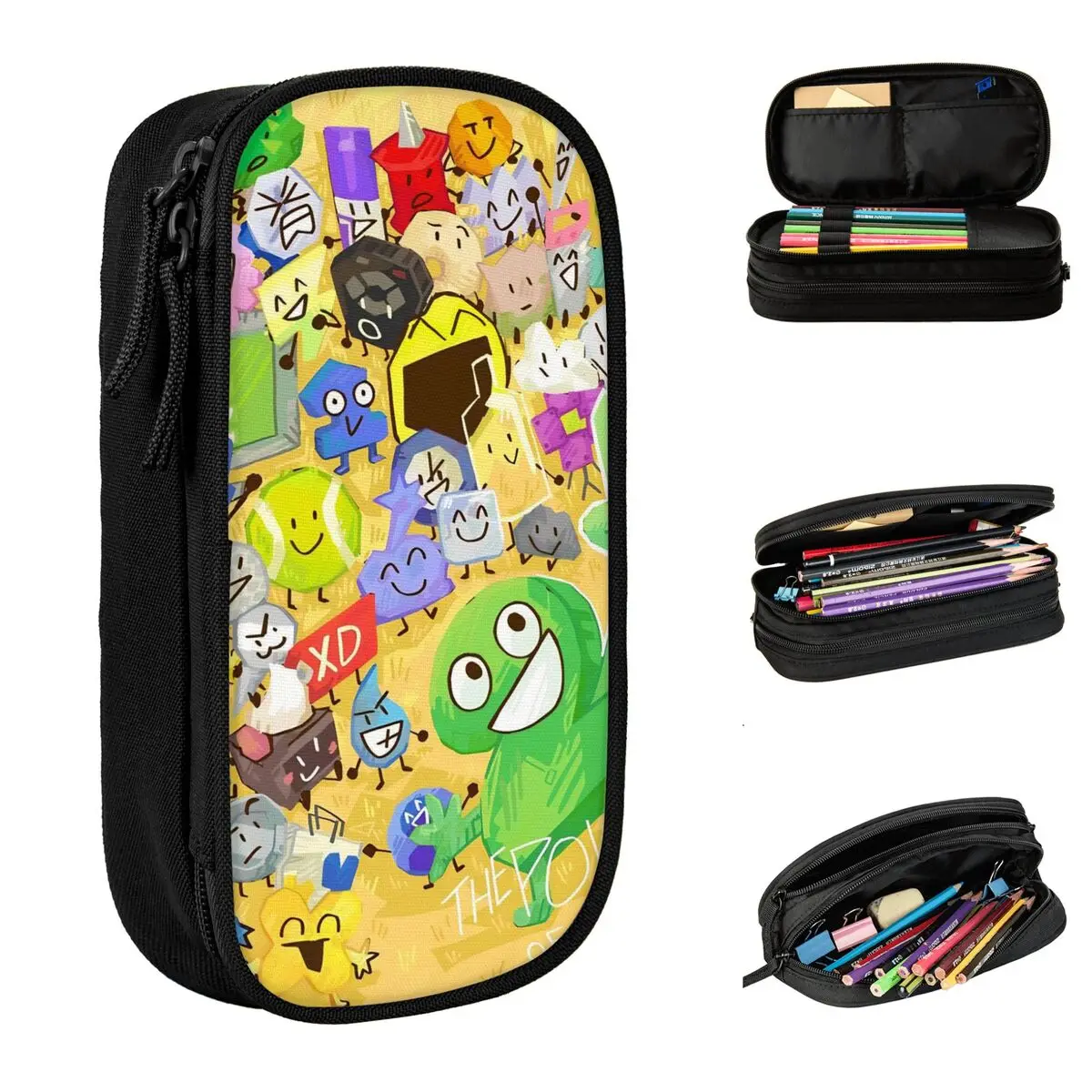 The Power Of Two BFDI Animated Pencil Case Pencilcases Pen Box Kids Big Capacity Bag Students School Gifts Stationery