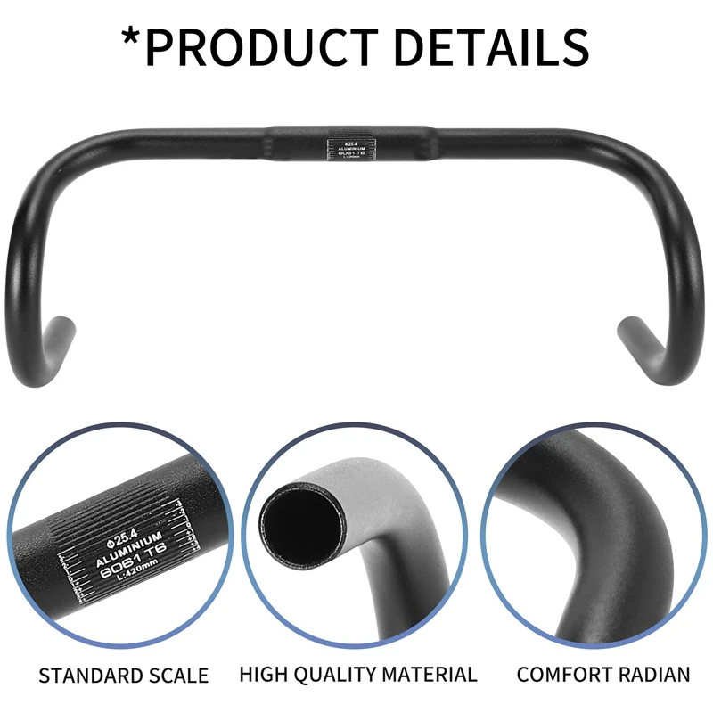 

ZXC-ryRoad Bike Bicycle Bent Rest Handlebar 25.4x420Mm Road Bike