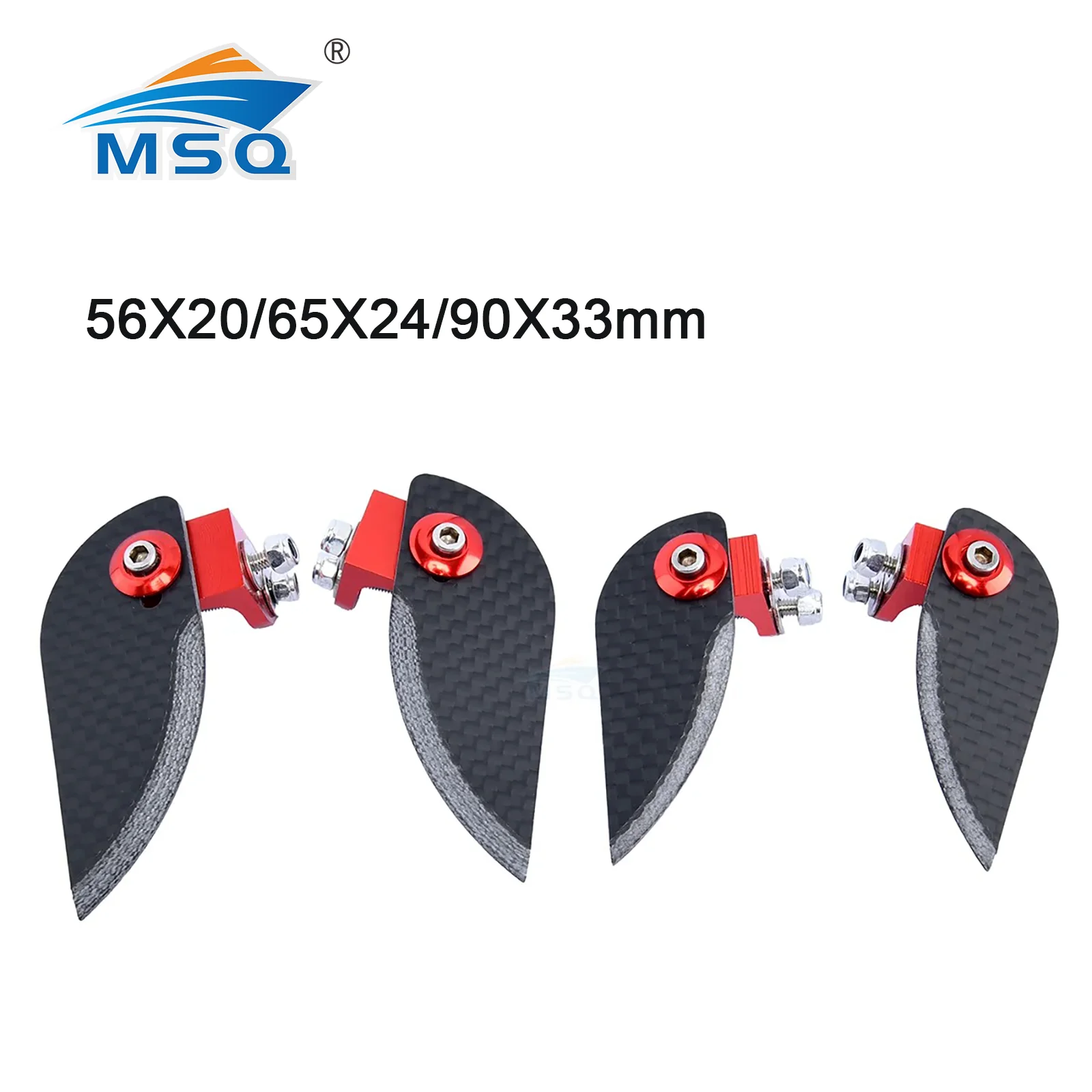 

A Set High Quality 56x20mm/65X24mm/90x33mm Carbon Fiber Turn Fins For Rc Boat