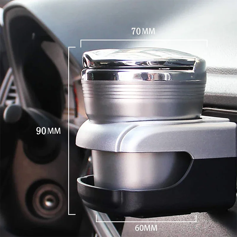 Universal Car Ashtray LED Portable Car Ashtray Holder Cup Container Ash Tray Automatic Mini Covered Car Ashtray Accessoire