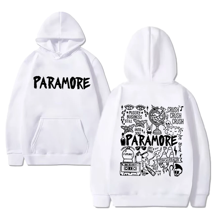 Hot sale Paramore band Doodle Art Tour Album Hoodie Men Women vintage Oversized streetwear Unisex Fleece Long sleeve sweatshirt