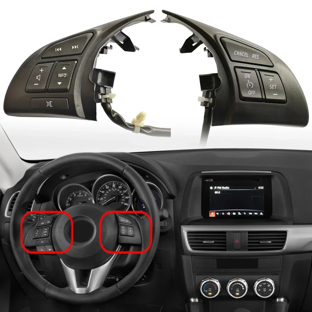 

For Mazda 3 6 CX4 CX5 2016 Steering Wheel Radio Cruise Control Button Switch Black Direct Installation Car Accessories